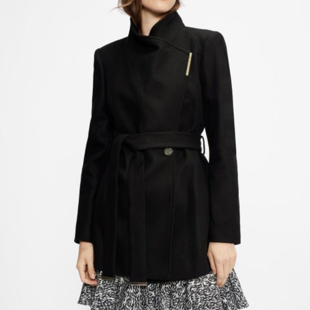 Ted Baker Rosess Short Wool Wrap Coat Ted 0/US 2 ***REPAIRED***